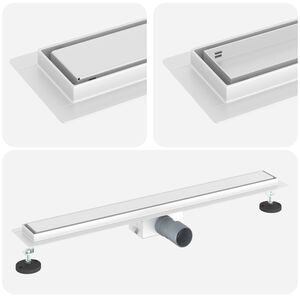 vidaXL 2 in 1 du&scaron;as notekvads Sudraba 70 cm Nerūsējo&scaron;ais tērauds 304