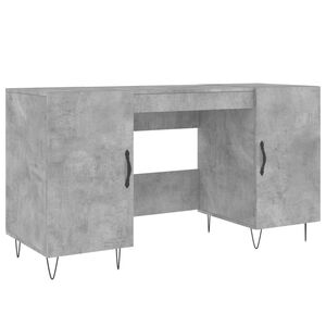 vidaXL rakstāmgalds, betona pelēks, 140x50x75 cm, inženierijas koks