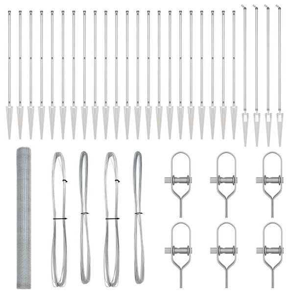 vidaXL Žoga āķis Sudraba 50 x 1,5 m (25 mm siets) Tērauds