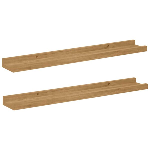 vidaXL Sienas plaukts 2 pcs Brūna 60 x 9 x 3 cm Inženierijas koks