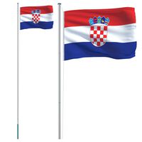 vidaXL Horvātijas karogs un masts, 6,23 m, alumīnijs