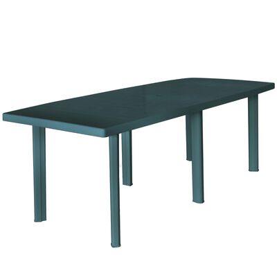 vidaXL dārza galds, 210x96x72 cm, zaļa plastmasa