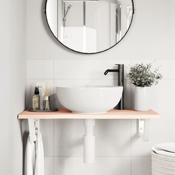 vidaXL izlietnes plaukts, stiprināms pie sienas, tērauds, ozola koks