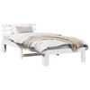 vidaXL Gultas rāmis Balts 75 x 190 cm Ciets priedes koks