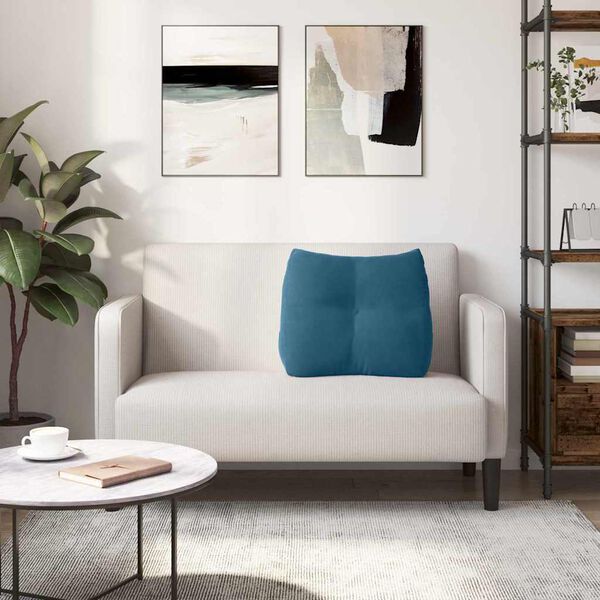 vidaXL Atpakaļ spilvens Zila 60 x 24 x 50 cm Samts