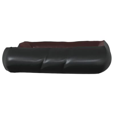 vidaXL suņu gulta, melna ar brūnu, 80x68x23 cm, mākslīgā āda
