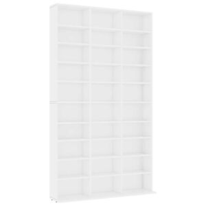vidaXL CD plaukts, balts, 102x23x177,5 cm, inženierijas koks