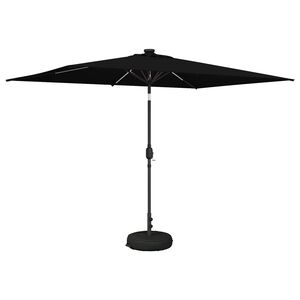 vidaXL Dārza parasols ar LED gaismām un pamatni 200 x 300 cm