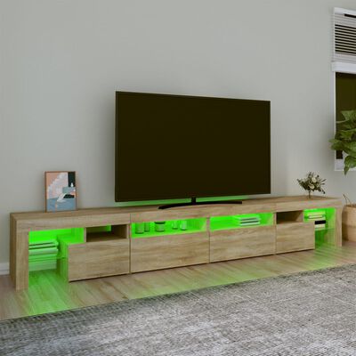 vidaXL TV skapītis ar LED apgaismojumu, ozolkoka krāsa, 260x36,5x40 cm