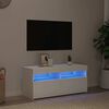 vidaXL TV galdiņ&scaron; ar LED lampiņām, 90x35x40 cm, balts