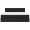 vidaXL Glabā&scaron;anas gulta ar matraci Melna 180 x 200 cm Mākslīgā āda