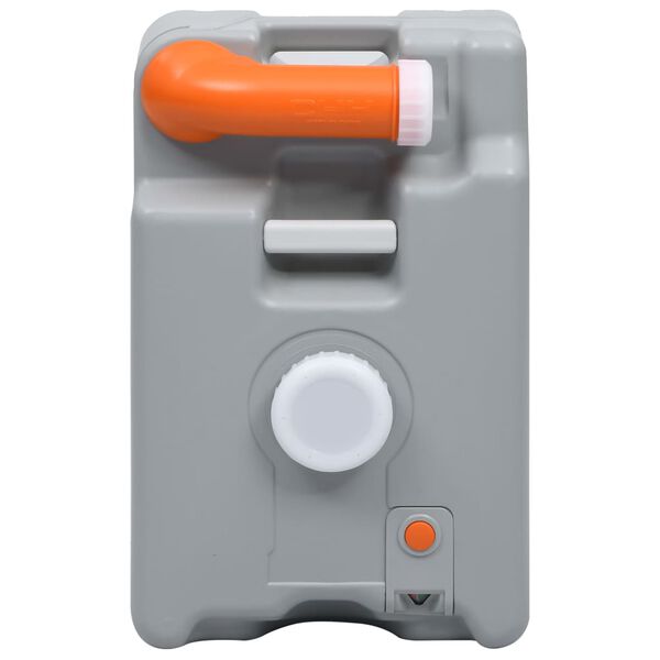 vidaXL ūdens tvertne kempingam, ar riteņiem, 25 L, pelēka