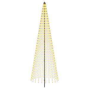 vidaXL LED Ziemassvētku koks 285 cm 744 LED Silti balts Dzelzs Melns