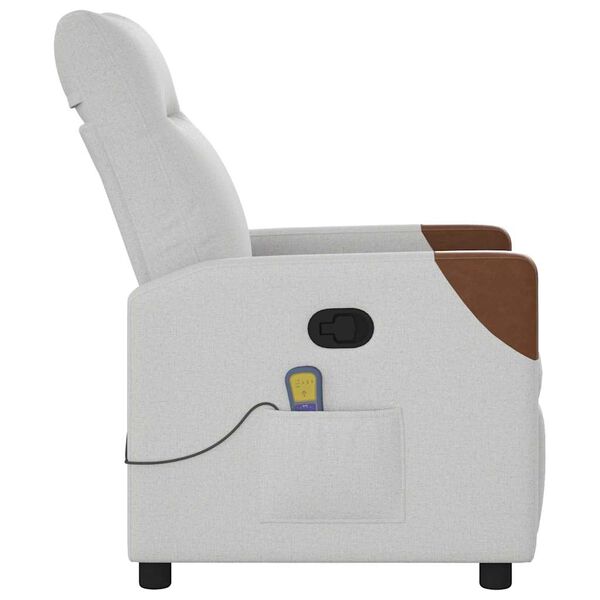 vidaXL masāžas krēsls, mākonis pelēks audums