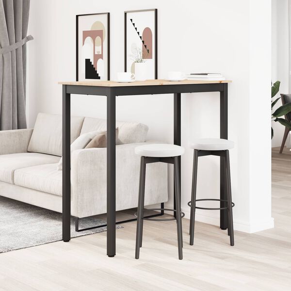 vidaXL Bāra galds Dabiska 110 x 55 x 105 cm Ciets priedes koks