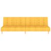 vidaXL divvietīga dīvāngulta ar kājsoliņu, dzeltens audums