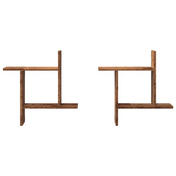 vidaXL sienas plaukti, 2 gab., 50x12x50 cm, inženierijas koks