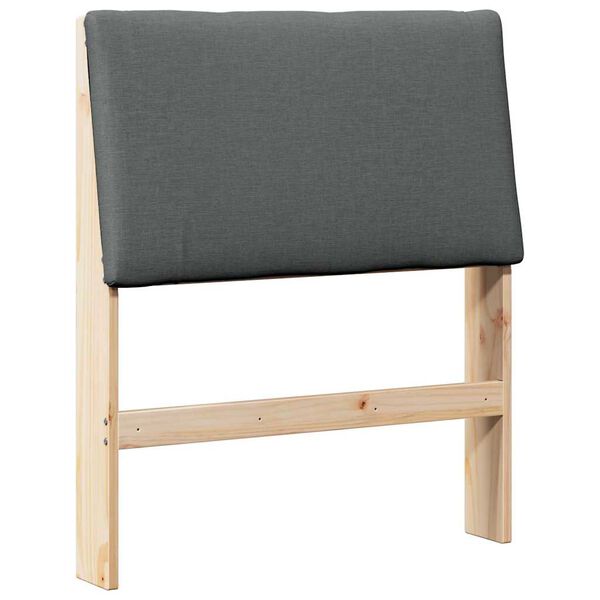 vidaXL Mīkstināts gultas galvgalis Tum&scaron;i pelēks 80 cm