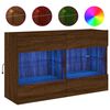 vidaXL TV plaukti ar LED lampiņām, 98,5x30x60,5 cm, brūna ozolkoka