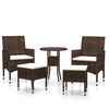 vidaXL 5-daļīgs dārza atpūtas mēbeļu komplekts, PE rotangpalma, brūns