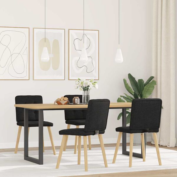 vidaXL virtuves krēsli, 4 gab., melns audums