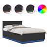 vidaXL Gultas rāmis Melna 120 x 190 cm Inženierijas koks
