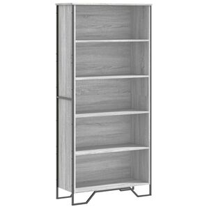 vidaXL grāmatu plaukts, pelēka ozola, 80x31x169 cm, inženierijas koks