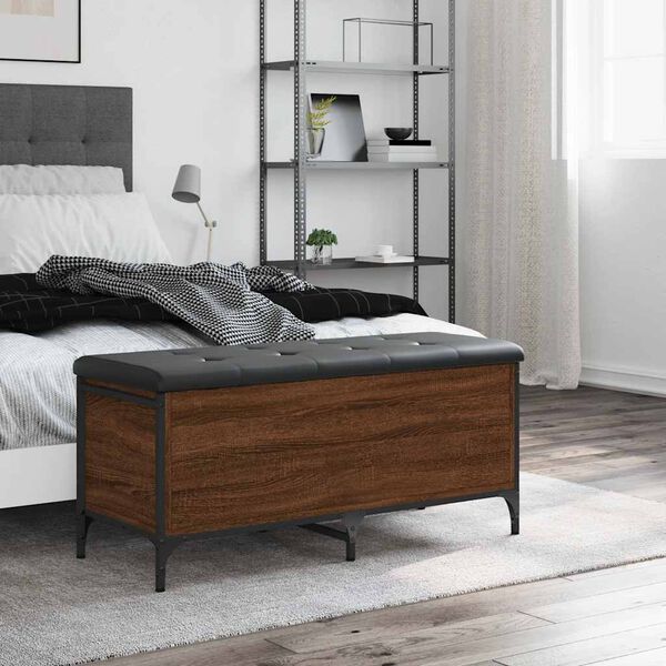 vidaXL uzglabā&scaron;anas sols, brūns, 102x42x45 cm, inženierijas koks