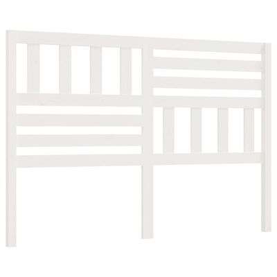 vidaXL gultas galvgalis, balts, 146x4x100 cm, priedes masīvkoks