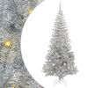 vidaXL Ziemassvētku eglīte su 300 LED ar statīvu Sudraba 240 cm PET