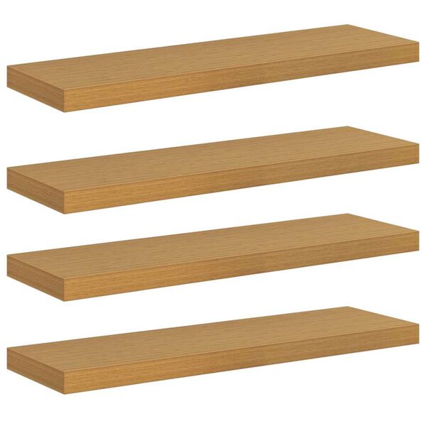 vidaXL Sienas plaukts 4 pcs Bē&scaron;a 80 x 23,5 x 4 cm Inženierijas koks