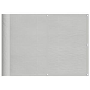 vidaXL balkona aizslietnis, gai&scaron;i pelēks, 75x700 cm, 100% poliestera