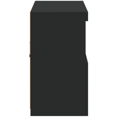 vidaXL kumode ar LED lampiņām, melna, 81x37x67 cm