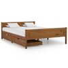 vidaXL gultas rāmis ar 2 atvilktnēm, medus brūns, priede, 140x200 cm