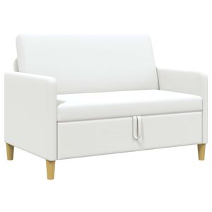 vidaXL Sofas ar uzglabā&scaron;anu Balts 122 x 78 x 87 cm Poliesters