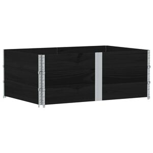 vidaXL pale&scaron;u apmales, 3 gab., melns, 150x100 cm, priedes masīvkoks