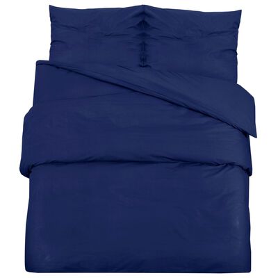 vidaXL gultasveļas komplekts, tumši zils, 225x220 cm, kokvilna