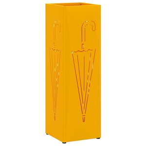 vidaXL Lietus lietussarga statīvs Sinepju 15,5 x 15,5 x 49 cm Tērauds