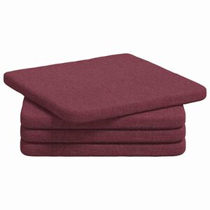 vidaXL Sēdvietas spilventiņi 4 gab. audums Vīna sarkans 40 x 40 x 3 cm