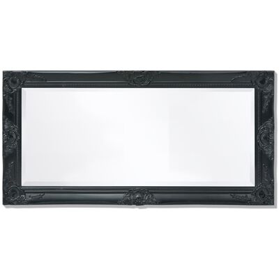vidaXL sienas spogulis, 100x50 cm, baroka stils, melns