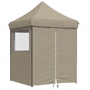 vidaXL Balles telts 200 x 200 x 306 cm Pelēkbrūna Oksforda audums