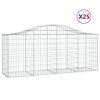 vidaXL arkveida gabiona grozi, 25 gb., 200x50x80/100cm, cinkota dzelzs