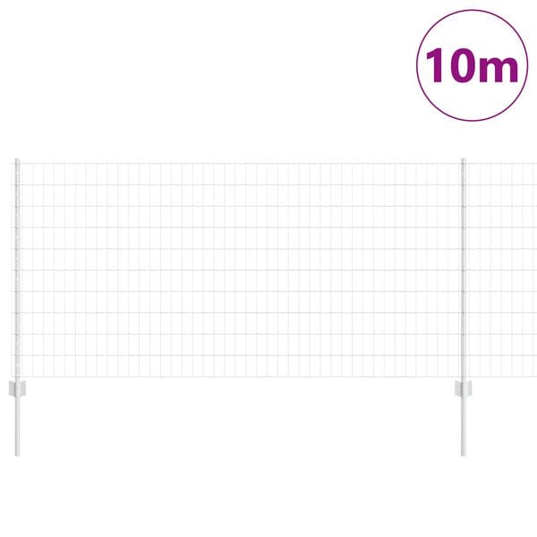 vidaXL Žogs ar stabu Sudraba 1 x 10 m Tērauds