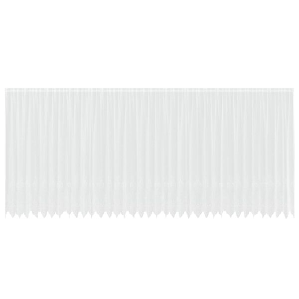 vidaXL Mežģīņu aizkars ar aizkariem Balts 220 x 900 cm Poliesters