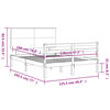 vidaXL gultas rāmis ar galvgali, balts, divvietīgs, masīvkoks