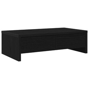 vidaXL monitora statīvs ar atvilktnēm, melns ozols, 50x27x15 cm, inženierkoks