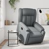 vidaXL elektrisks atpūtas krēsls, paceļams, pelēka mākslīgā āda