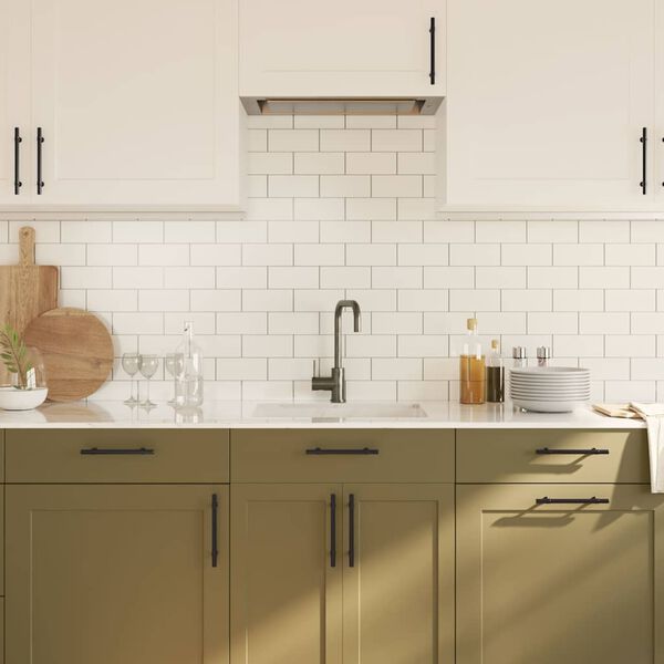 vidaXL skapja rokturi, 10 gab., melni, 128 mm, nerūsējo&scaron;ais tērauds