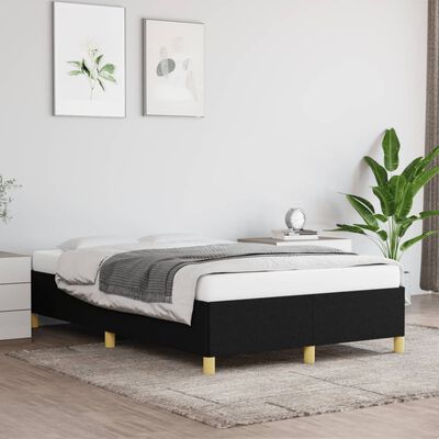 vidaXL gultas rāmis, melns, 120x190 cm, audums