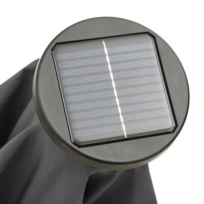 vidaXL saulessargs ar LED, antracītpelēks, 200x211 cm, alumīnijs
